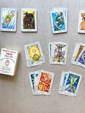 Vintage Aleister Crowley Thoth Tarot (Swiss Printing, Box, Booklet, 78 Cards)